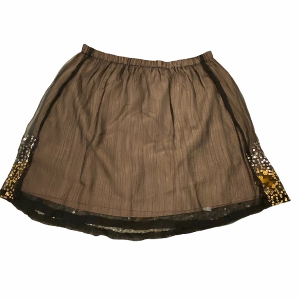 Umgee brown miniskirt silver gold‎ sequins small - Picture 6 of 10